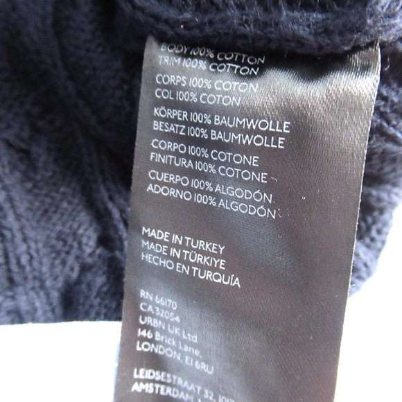 Anthropologie Maeve Cable Short-Sleeve Twofer Sweater Navy Blue 1X Plus - Picture 6 of 8